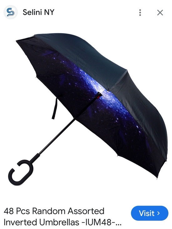 Siepasa NY Umbrella Other - #1820* Galaxy Print Reverse Umbrella - Black & Purple
